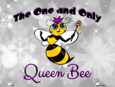 Queen Bee Horizontal Purle Metal Novelty Parking Sign