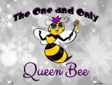 Queen Bee Horizontal Purle Metal Novelty Parking Sign