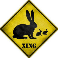 Rabbit Xing Novelty Metal Crossing Sign