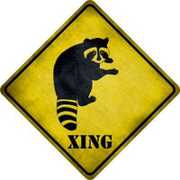 Raccoon Xing Novelty Metal Crossing Sign