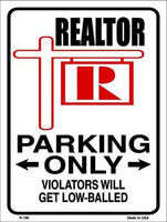 Realtor Parking Only Metal Novelty Parking Sign