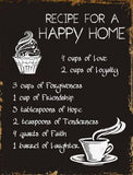 Recipe For Happy Home Metal Novelty Parking Sign