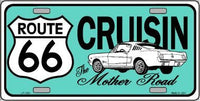 Route 66 Retro Cruisin Novelty Metal License Plate