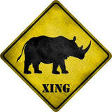 Rhino Xing Novelty Metal Crossing Sign