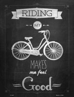 Riding Feels Good Metal Novelty Parking Sign