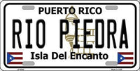 Rio Piedra Puerto Rico State Background Metal Novelty License Plate