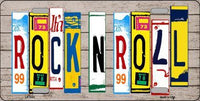 Rock N Roll Wood License Plate Art Novelty Metal License Plate