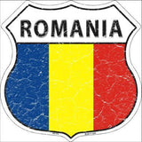 Romania Country Flag Highway Shield Metal Sign