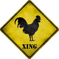 Rooster Xing Novelty Metal Crossing Sign