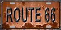 Route 66 Novelty Metal License Plate