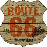 Route 66 Vintage Gas Oil Highway Shield Metal Sign