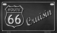Route 66 Cruisin Metal Novelty Motorcycle License Plate