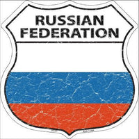 Russian Federation Country Flag Highway Shield Metal Sign