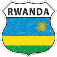 Rwanda Country Flag Highway Shield Metal Sign