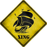 Sailboat Xing Novelty Metal Crossing Sign
