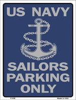 Sailors Parking Only Metal Novelty Parking Sign