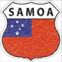 Samoa Country Flag Highway Shield Metal Sign