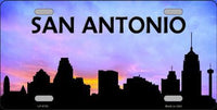 San Antonio City Silhouette Metal Novelty License Plate