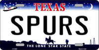 San Antonio Spurs Texas State Background Metal Novelty License Plate