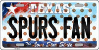 San Antonio Spurs NBA Fan Texas State Background Metal Novelty License Plate