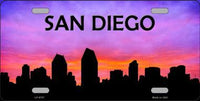 San Diego City Silhouette Metal Novelty License Plate