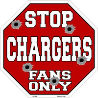 Chargers Fans Only Metal Novelty Octagon Stop Sign