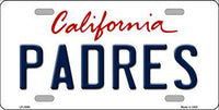 San Diego Padres California State Background Novelty Metal License Plate