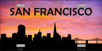 San Francisco City Silhouette Metal Novelty License Plate