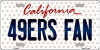 San Francsico 49ers NFL Fan California State Background Novelty Metal License Plate