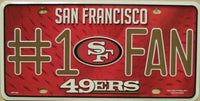 San Francisco 49ers #1 Fan Novelty Metal License Plate