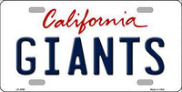 San Francisco Giants California State Background Novelty Metal License Plate
