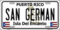 San German Puerto Rico State Background Metal Novelty License Plate