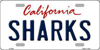 San Jose Sharks California Novelty State Background Metal License Plate