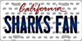 San Jose Sharks NHL Fan California Novelty State Background Metal License Plate