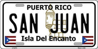 San Juan Puerto Rico State Background Metal Novelty License Plate