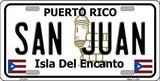 San Juan Puerto Rico State Background Metal Novelty License Plate
