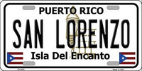 San Lorenzo Puerto Rico State Background Metal Novelty License Plate