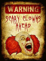 Scary Clowns Metal Novelty Seasonal Parking Sign