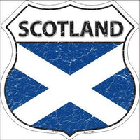 Scotland Country Flag Highway Shield Metal Sign