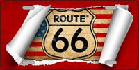 Route 66 Scroll Metal Novelty License Plate