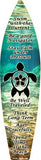 Sea Turtle Metal Novelty Surf Board Sign