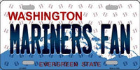 Seattle Mariners MLB Fan Washington State Background Metal Novelty License Plate