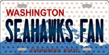 Seattle Seahawks NFL Fan Washington State Background Novelty Metal License Plate