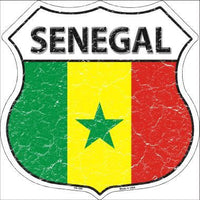 Senegal Country Flag Highway Shield Metal Sign