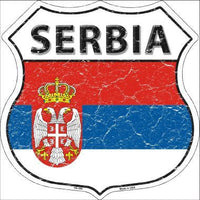 Serbia Country Flag Highway Shield Metal Sign