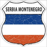 Serbia Montenegro Country Flag Highway Shield Metal Sign