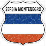 Serbia Montenegro Country Flag Highway Shield Metal Sign