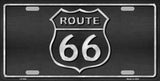 Route 66 Shield Black Metal Novelty License Plate