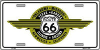 Route 66 Shield Emblem Novelty Metal License Plate