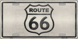 Route 66 Shield White Novelty Metal License Plate